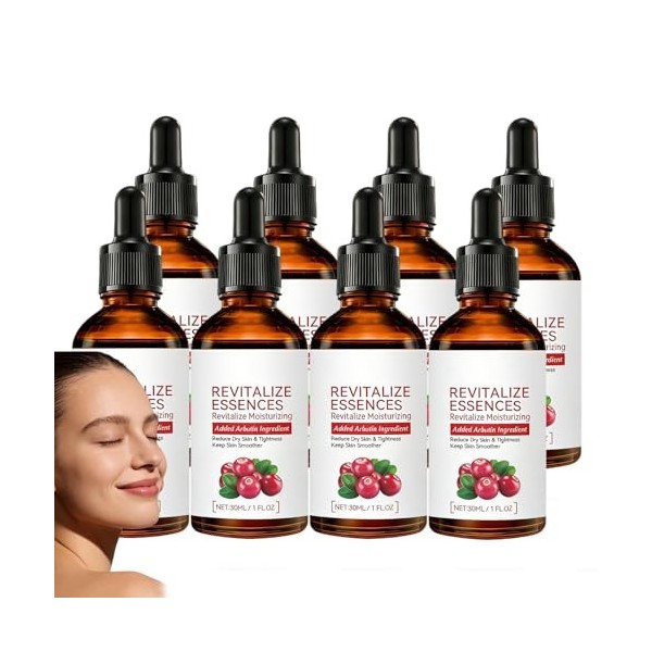 Sérum visage Revitalize Essences, soin de la peau infusé à larbutine, sérum hydratant intense, soin adoucissant le grain de ...