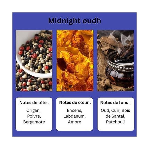 Parfum Midnight Oud Eau de Parfum 100ML NOTES: Épicé Chaud, Boisé, Ambre, Oud, Cuir, Bois de Santal