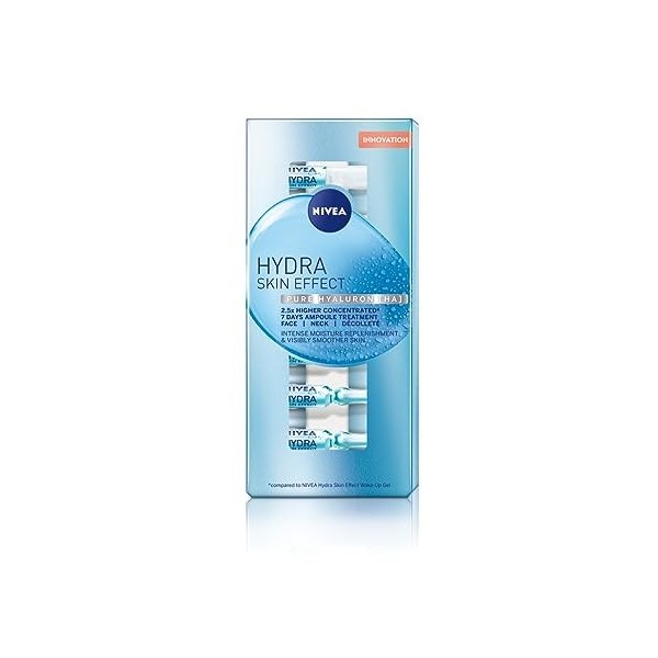 NIVEA Hydra Skin Effect 7 jours de soin du visage 7 x 1 ml , soin du visage très concentré pour une peau visiblement rembour