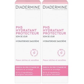 Diadermine Soin de jour hydratant PH5, peaux sèches et sensibles - Le tube de 50ml Lot de 4 Crème Jour et Nuit