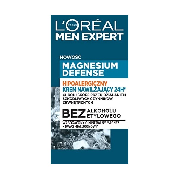 LOréal Paris Men Expert Magnesium Defense Hydratant Hypoallergénique 50 ml
