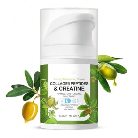 Crème hydratante complexe de peptides au collagène avec rétinol et créatine - Crème raffermissante pour le visage - Crème ant