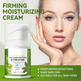 Crème hydratante complexe de peptides au collagène avec rétinol et créatine - Crème raffermissante pour le visage - Crème ant