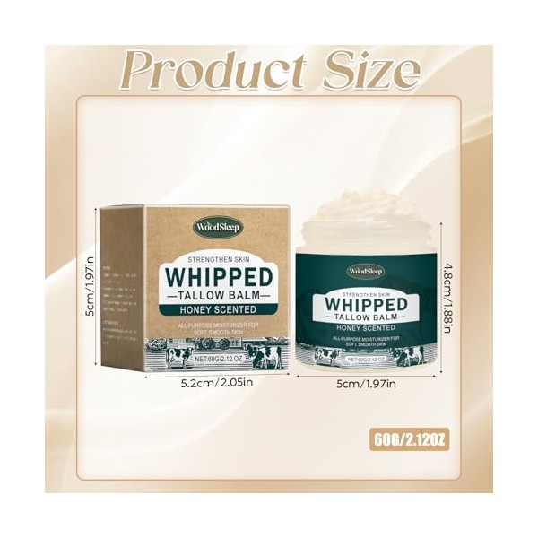 Crème de suif de bœuf, crème hydratante au suif de bœuf, lotion naturelle, baume de suif de bœuf nourri à lherbe, pour les s ...