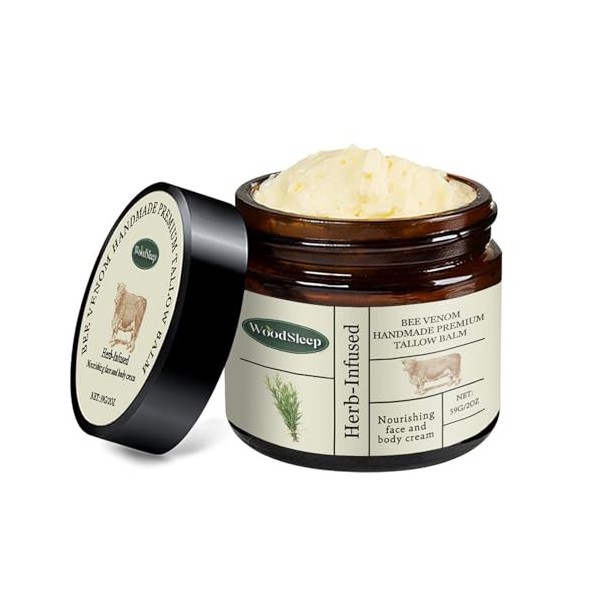 Crème de suif de bœuf, crème hydratante au suif de bœuf, lotion naturelle, baume de suif de bœuf nourri à lherbe, pour les s ...