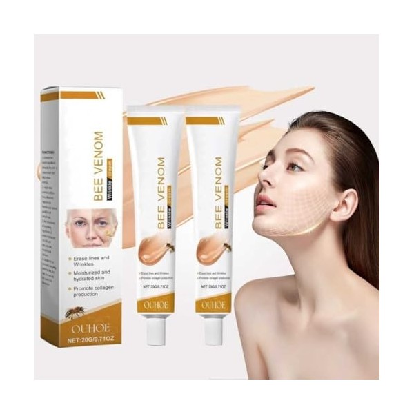 Enrichie en extrait de venin dabeille, cette crème anti-rides hydrate la peau en profondeur et améliore ainsi efficacement l