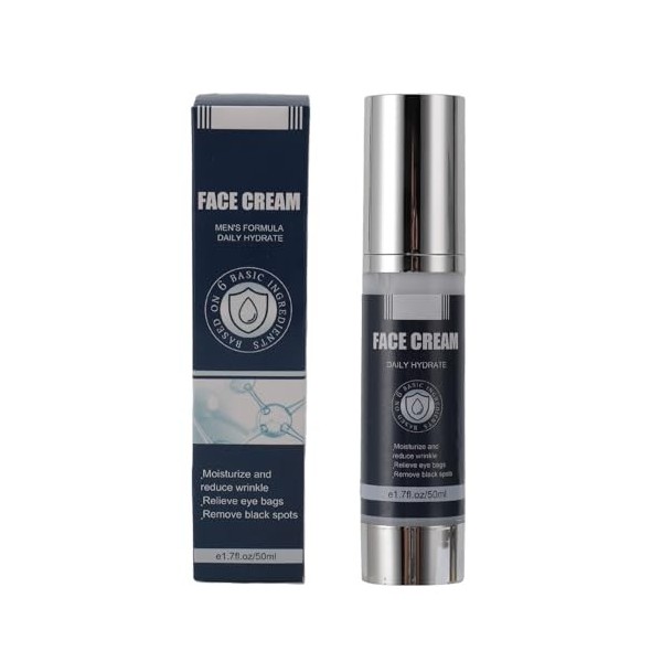 Crème Hydratante Pour le Visage Pour Hommes, 50 Ml, Crème Hydratante Pour le Visage, Hydrate, Réduit les Rides, Soulage les P