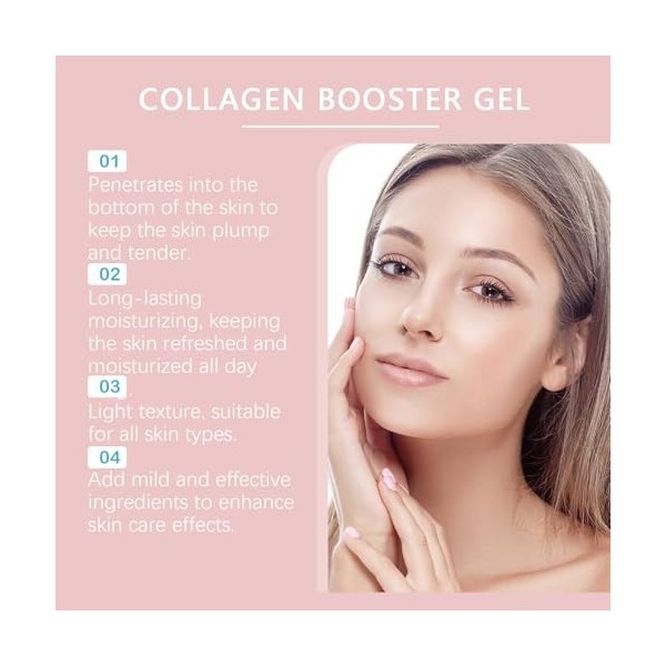Crème Gel Hydratante Au Collagène, Collagen Lifting Cream, Avec 12 Serviettes Jetables, Gel Hydratant Plump, Gel Soin Anti-âg