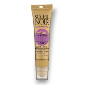 Soleil Noir - Combi 2-en-1, Crème Solaire Enfants SPF 50+ Très Haute Protection UVA et UVB 20 ml + 1 Stick à Lèvres SPF 30 C...
