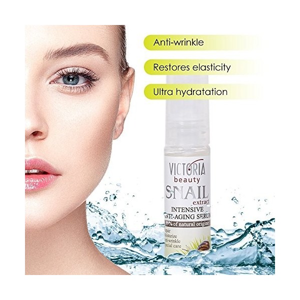Victoria Beauty Sérum anti-âge intense à lextrait descargots 99 % dorigine naturelle Tous types de peaux