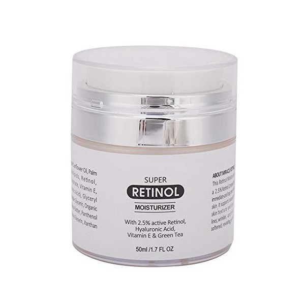 Sonew Crème dextrait de rétinol 50g, crème hydratante anti-âge antioxydante pour le visage revitalisante anti-rides pour hyd