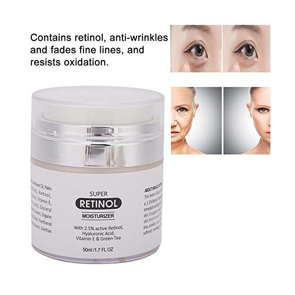 Sonew Crème dextrait de rétinol 50g, crème hydratante anti-âge antioxydante pour le visage revitalisante anti-rides pour hyd
