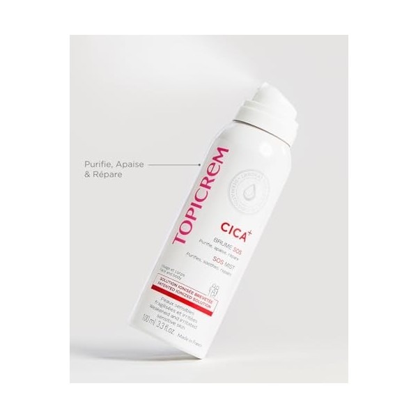 Topicrem - CICA+ Brume SOS - Purifie, Apaise, Répare - Solution Ionisée Brevetée - Visage & Corps, Peaux Irritées & Fragilisé...