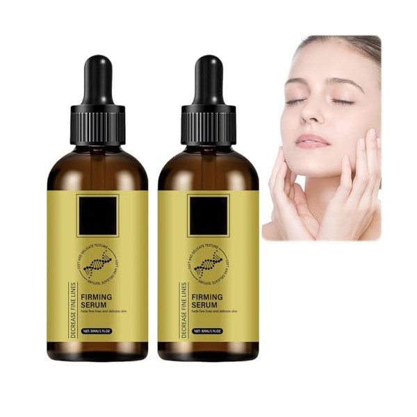 Sérum tenseur instantané pour le visage, sérum anti-rides raffermissant aux polypeptides dor pour un effet liftant, raffermi ...