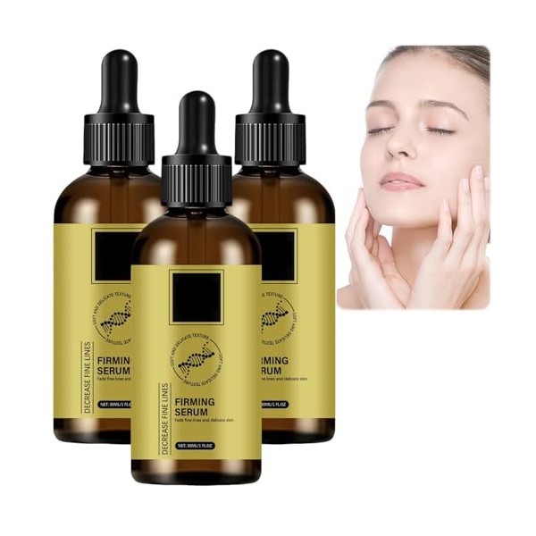 Sérum tenseur instantané pour le visage, sérum anti-rides raffermissant aux polypeptides dor pour un effet liftant, raffermi ...