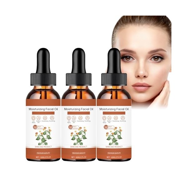 Spilanthes Lot de 2 huiles de visage anti-âge pour une hydratation raffermissante et intense, traitement hydratant pour des r...