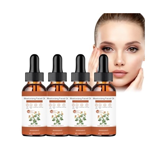 Spilanthes Lot de 2 huiles de visage anti-âge pour une hydratation raffermissante et intense, traitement hydratant pour des r...