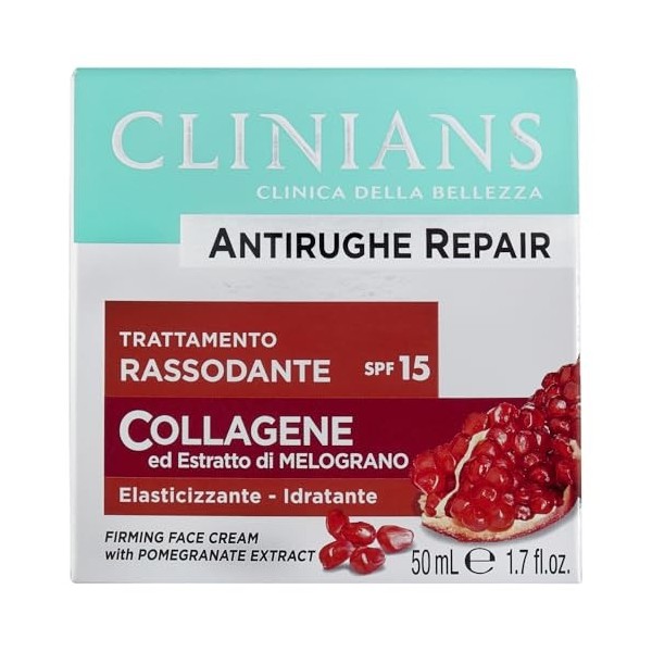 CLINIANS | Traitement Raffermissant Anti-Rides, Dermatologiquement testé, Made in Italy, 50 ml Crème Jour et Nuit