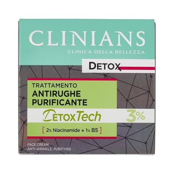 CLINIANS | Traitement Raffermissant Anti-Rides, Dermatologiquement testé, Made in Italy, 50 ml Crème Jour et Nuit