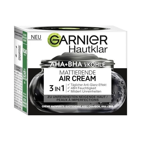 Garnier SkinActive AHA+BHA Crème matifiante pour le visage pour peaux sujettes aux impuretés 50 ml