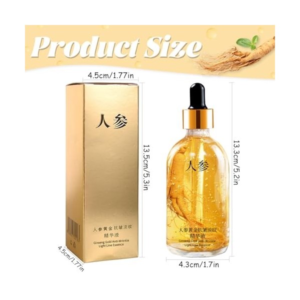 2 Pièces Ginseng Anti-rides Essence Toner, Essence de Ginseng Hydratante, Ginseng Serum, Extrait de Ginseng Eau Essence, Esse