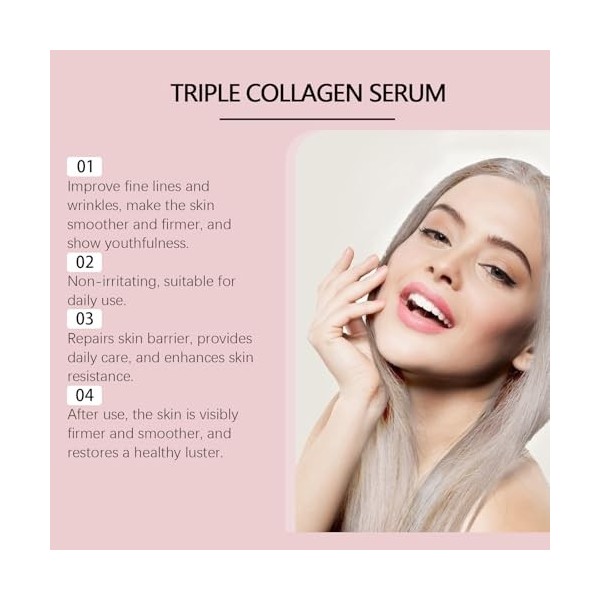 Sérum Nourrissant Triple Collagène – Hydratation Intense & Anti-âge Avec Complexe De Collagène, Niacinamide Et Acide Hyaluron