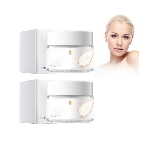 Hppsctink 2PCS Crème de Riz pour le Visage, Crème anti-rides à base de riz, Hydratation et Action en profondeur, Répare la Ba