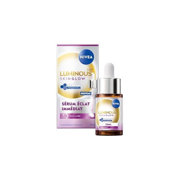 NIVEA Luminous 630 - Serum Skin Glow - Soin Visage Anti-Taches - Hydrate & Affine Les Pores - Thiamidol Breveté, Niacinamide 