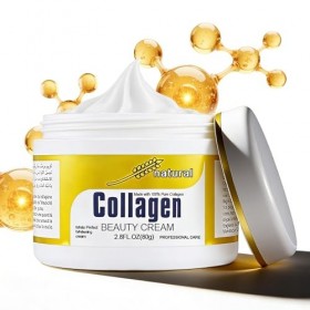 EHIOG 80g Crème au Collagène Naturel, Crème Visage Hydratante, Soin Anti-Rides, Raffermit la Peau, Améliore l’Élasticité, Réd