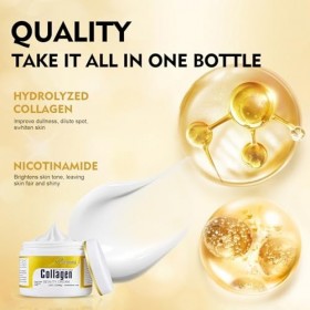 EHIOG 80g Crème au Collagène Naturel, Crème Visage Hydratante, Soin Anti-Rides, Raffermit la Peau, Améliore l’Élasticité, Réd