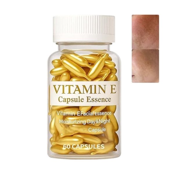 Capsules de vitamine E pour le visage, sérum anti-âge hydratant raffermissant essence réduit les ridules rides, éclaircit la ...