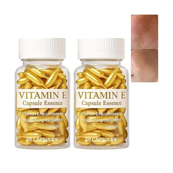 Capsules de vitamine E pour le visage, sérum anti-âge hydratant raffermissant essence réduit les ridules rides, éclaircit la ...