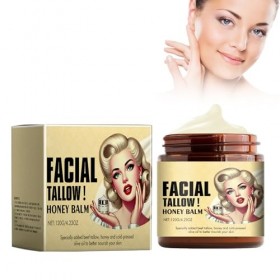 Tkekruh Beef Tallow Honey Balm 120g, Baume Au Beurre De Bœuf Fouetté Et Au Miel Crème Au Tallow, Hydratant Au Suif De Bœuf Au