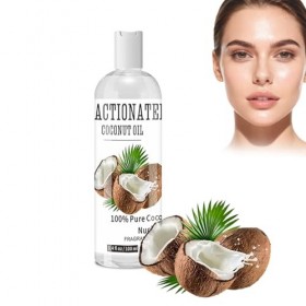 Virecose Huile de Coco Pure Liquide 110ml, Huile de Coco Fractionnée, Coconut Oil pour Favorise Croissance des Cheveux & Peau