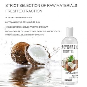 Virecose Huile de Coco Pure Liquide 110ml, Huile de Coco Fractionnée, Coconut Oil pour Favorise Croissance des Cheveux & Peau