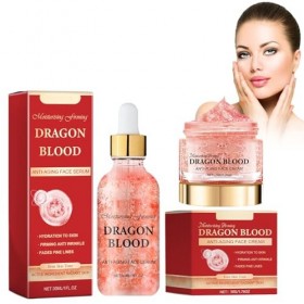 Tkekruh 50g Crème Au Sang De Dragon Et 30ml Sérum De Sang De Dragon, Crème Hydratante Au Sang De Dragon, Sérum Anti-Rides Au 