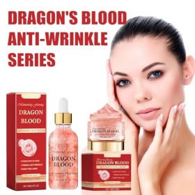 Tkekruh 50g Crème Au Sang De Dragon Et 30ml Sérum De Sang De Dragon, Crème Hydratante Au Sang De Dragon, Sérum Anti-Rides Au 