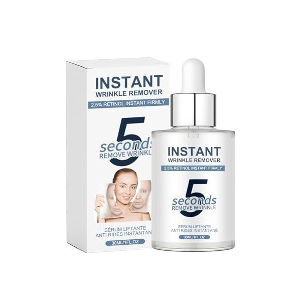 Sérum Anti-Rides 5 Secondes,Wrinkle Power,Serum Combleur De Ridés Immediat,Sérum Anti-Rides Instantanée,Liftante Anti Ridés I...