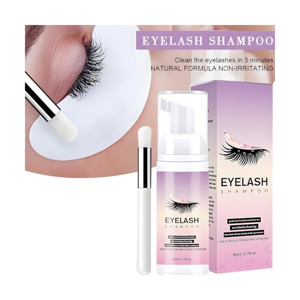 Shampoo for Lashes, Eyelash Extension Shampoo, Foaming Cleanser, for Eyelash Shampoo for Eyelash Extensions and Grooming, Eli