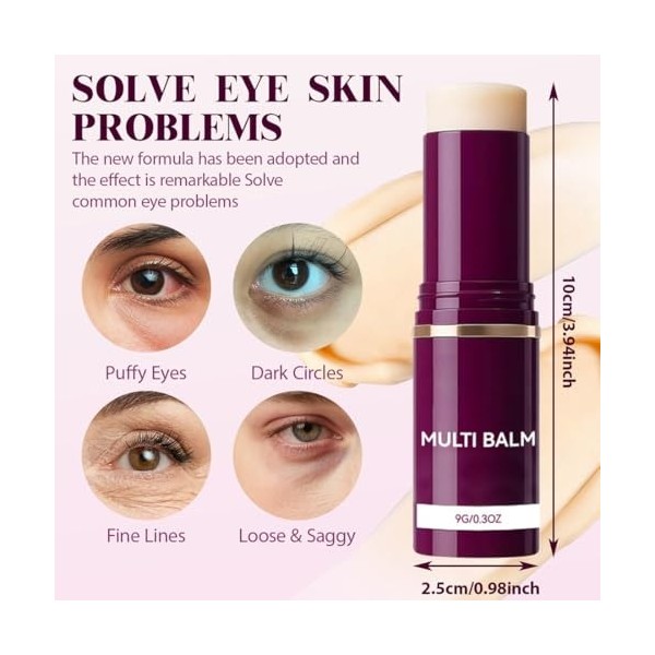 DOVBAN Soin Visage En Stick - Calcium Multi Balm Pour Yeux,Stick Collagene Coreen,Cou Et Visage,Crème Anti-Rides Hydratante E