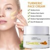 Hinapan Curcuma Crème, Crème Visage au Curcuma pour Teint Éclatant, Atténue Rides et Taches Pigmentaire, Unifie le Teint et R