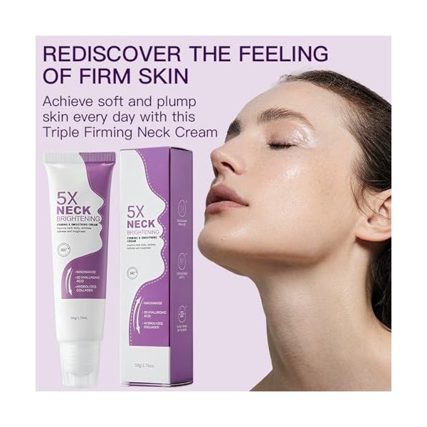 5x Crème Pour Le Cou Lifting,Crème Hydratante Pour Le Cou, Hydratante Anti-âge Pour Le Cou Pour Resserrer La Peau Affaissée,P