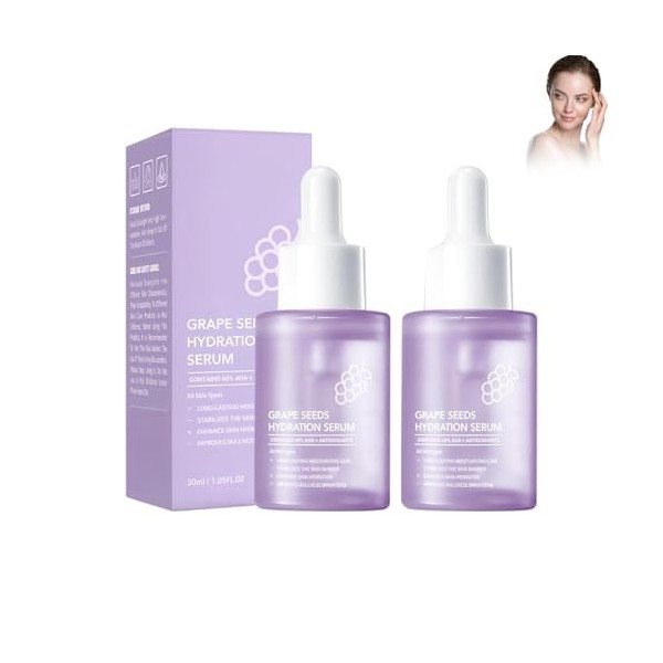 Sérum Hydratant Visage Aux Pépins De Raisin, Sérum Raffermissant Et Rajeunissant Pour La Peau, Cible Lhyperpigmentation, Le