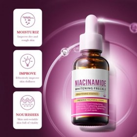 30 ml de sérum hydratant niacinamide pour le visage, sérum démaquillant niacinamide Freckles, nourrissant et hydratant, adouc