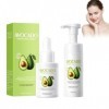 Hppsctink 150ml Mousse nettoyante à lavocat et 30ml Sérum à lavocat, Lotion anti-pores, Hydratation en profondeur, Raffermi