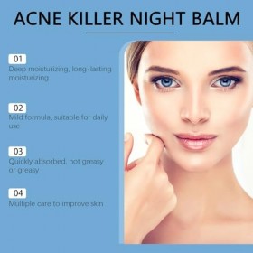 Organics Acne Balm,Redness Relief Balm,Gentle Acne Face Cream, Hydratant contre lacné, Hydratant réparateur pour la peau, Cr