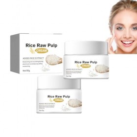 Dyceittdia 2pcs Crème pour le visage au riz, Crème réparatrice au riz, Réparer la barrière cutanée, Réduit lapparence des ri