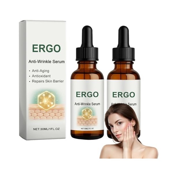 Sérum Anti-âge Visage 2 Pièces | Réduit Les Rides, Taches Sombres & Lignes Fines | Hydratation Intense Avec Niacinamide | Amé