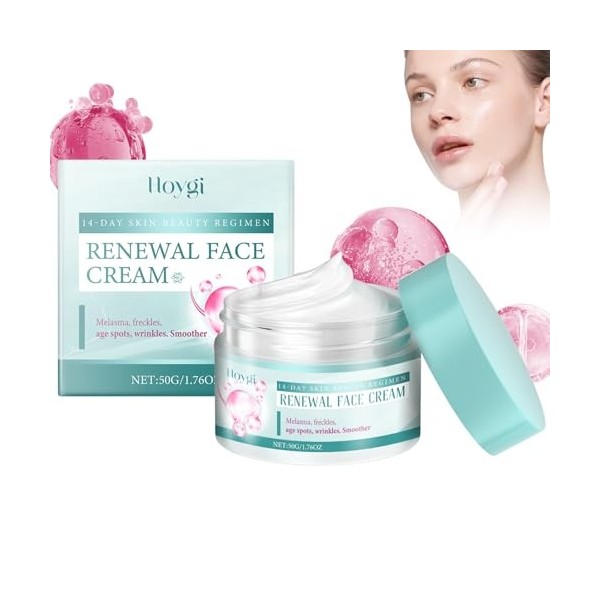 Crème Visage Régénérante, Crème Visage Régénérante Anti-Rides, Crème Visage Éclaircissante pour tous Types de Peau, Hydrate e