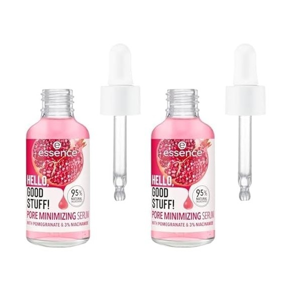 Essence HELLO, GOOD STUFF! PORE MINIMIZING Sérum, Soin intensif, concentré, rose, lissant, hydratant, raffinage poreux, natur